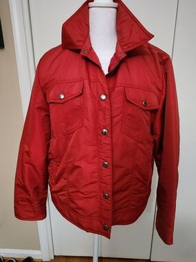 VINTAGE GAP Red Snap-Front Bomber Jacket